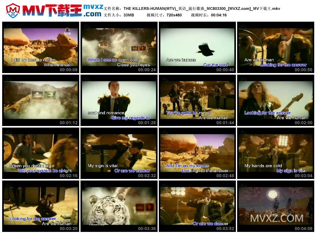 THE KILLERS-HUMAN(MTV)_英语_流行歌曲_MC803300